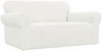 Easy-Going Stretch Loveseat Couch Covers Washable Cream | 1-Piece Loveseat - Image 9