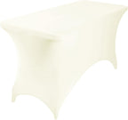 2Pack Spandex Waterproof Table Covers 4ft，Spandex 4ft Waterproof Table Cover for Party,Wedding, Banquet, and Events(Ivory)