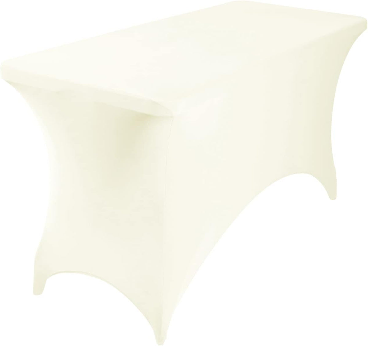 2Pack Spandex Waterproof Table Covers 4ft，Spandex 4ft Waterproof Table Cover for Party,Wedding, Banquet, and Events(Ivory)