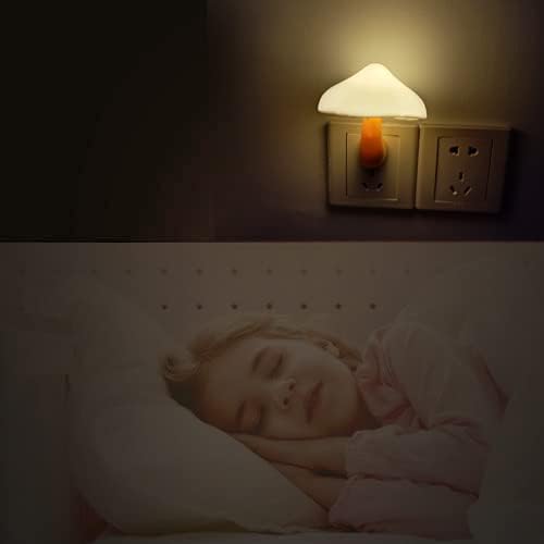 AUSAYE 3 Pack Sensor LED Night Light Plug in Lamp Mushroom Night Light for Adults Kids NightLight Bedroom,Bathroom,Toilet,Hallway,Stairs,Kitchen,Basement Warm White