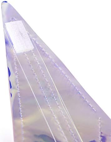 12 Inch Diameter Iridescent Ornament Star Hanging Decorations, Clear Foil Decorative Folding Decor, Rainbow Shine Party Ornaments for Bridal Shower Wedding Birthday Frozen Theme Party Decorations