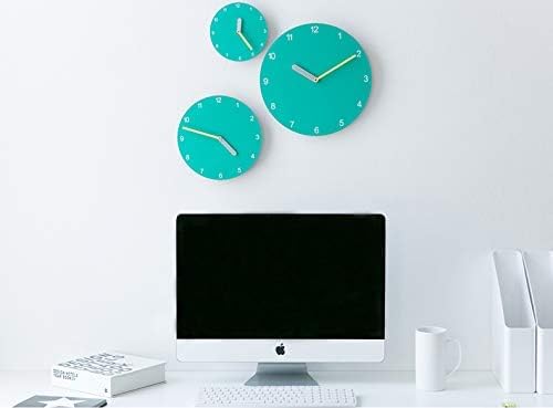 Stephanie Imports Modern Minimalist Teal & Yellow Wall Clock