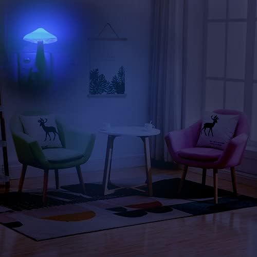 2Pack Sensor LED Night Light Plug in Lamp Mushroom Nightlight Cute Night Lights for Adults Kids Bedroom, Bathroom,Toilet,Hallway,Stairs,Kitchen Blue