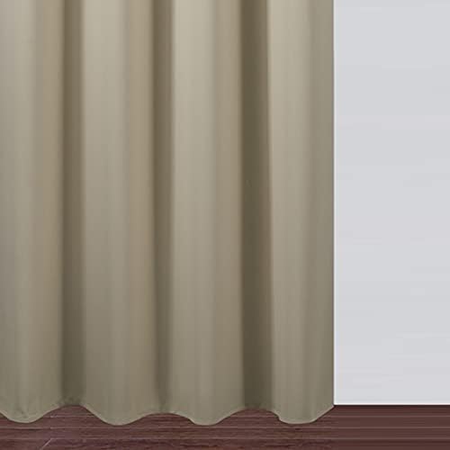 Beige Blackout Curtains 34 x 54 Inch Length/Set of 2 Curtain Panels/Thermal - Image 9