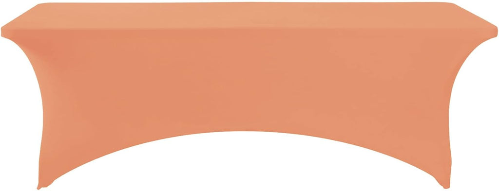 Spandex Table Cover for 8FT or 4ft or 6ft Table Universal Fitted Stretch Tablecloth for Party, Banquet, Wedding and Events-Peach