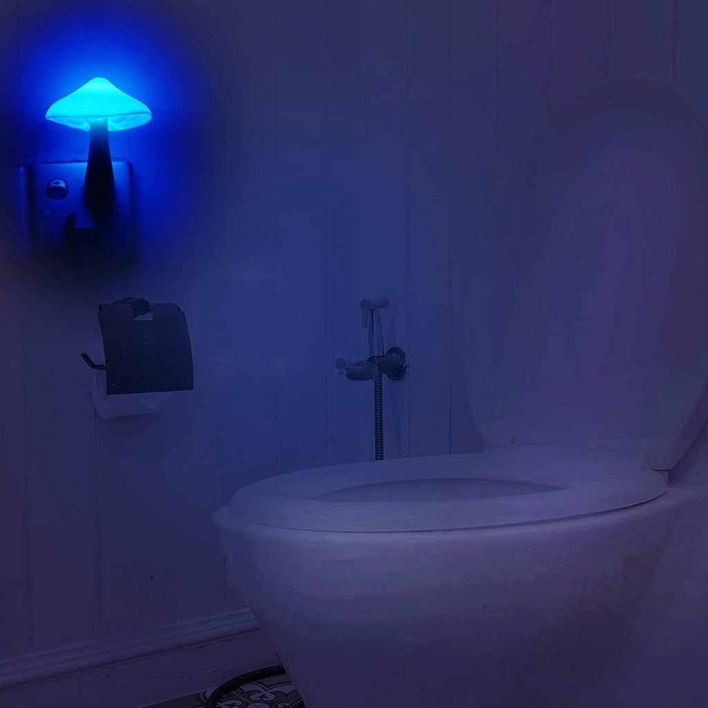 AUSAYE 5Pack LED Sensor Night Light Plug in Lamp Blue Cute Mushroom Night Lights for Adults Kids NightLight Bedroom,Bathroom,Toilet,Hallway,Stairs,Kitchen,Basement