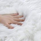 ORINOVA White Faux Sheepskin Fur Machine Washable Runner Area Rugs - Image 7