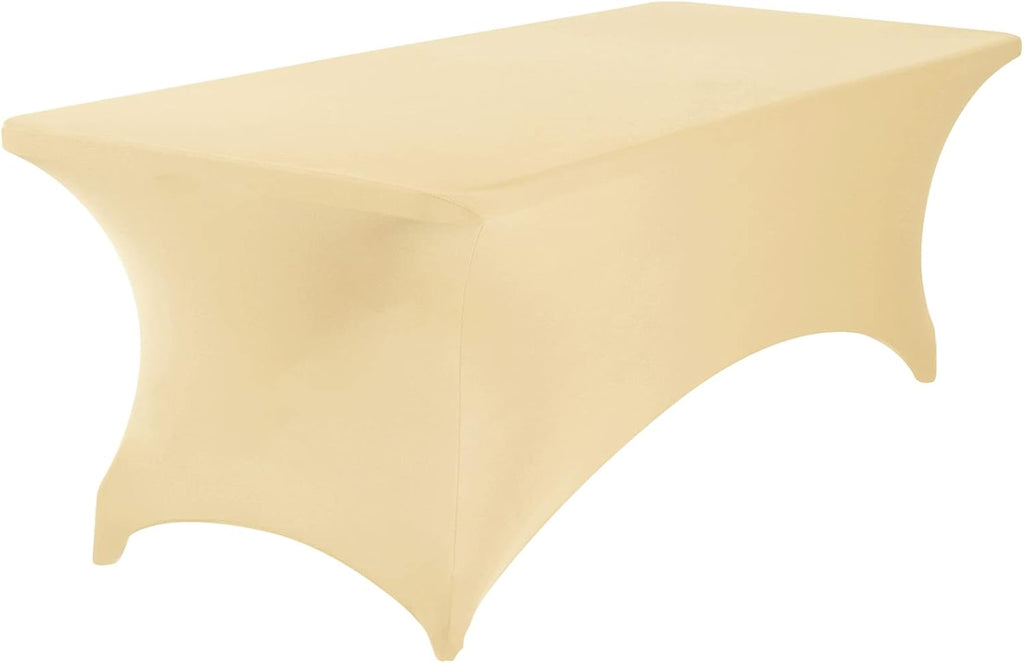 Spandex 8ft Waterproof Table Cover for Party,Wedding, Banquet, and Events(Champagne)