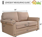 Easy-Going Reversible Couch Cover, 2 Cushion Sofa, Camel/Ivory | Machine - Image 7