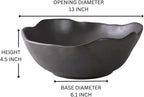 Serene Spaces Living Organic Wavy Rim Ceramic Bowl, Handcrafted Centerpiece for Table, Shelf or Kitchen, Home Décor Bowl, Minimalist Gift for Housewarming or Wedding, 13" Diameter & 4.5" Tall