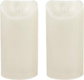 Waterproof Outdoor Battery Operated Flameless Candles with Auto Timer Flickering Plastic Resin Electric LED Pillar Lights for Lantern Patio Garden Wedding Party Decorations 3x6 Inches Ivory 2 Pack