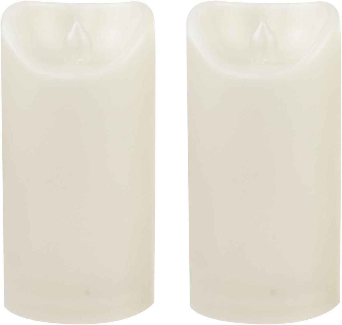 Waterproof Outdoor Battery Operated Flameless Candles with Auto Timer Flickering Plastic Resin Electric LED Pillar Lights for Lantern Patio Garden Wedding Party Decorations 3x6 Inches Ivory 2 Pack