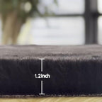 ORINOVA Black Fluffy Rug 5x7 Area Rugs - Image 2