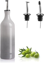 Sweejar Large Ceramic Olive Oil Dispenser Bottle, Opaque Oil Cruet Protects Oil to Reduce Oxidation, Storage Oil, Vinegar, Soy Sauce & Other Liquids, Pack of 1, 24 Fl Oz (Gradient Fog Gray)