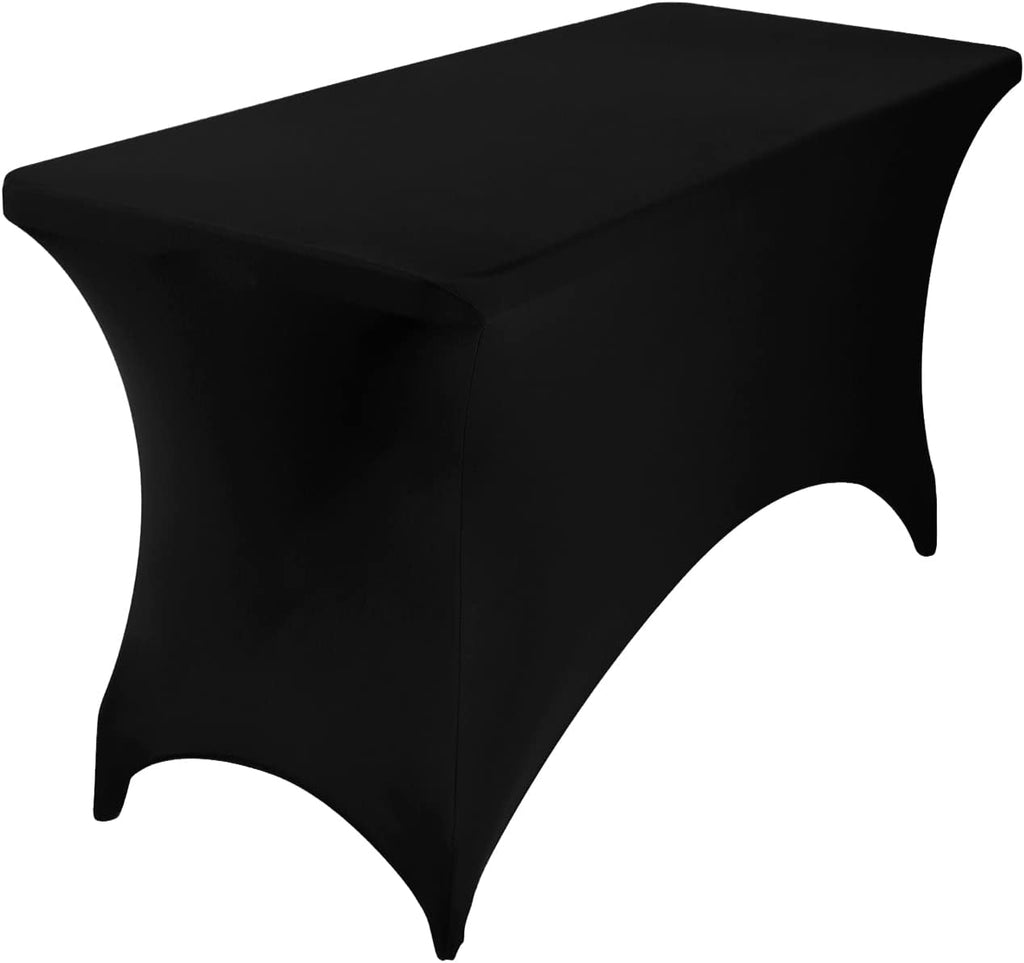 2Pack Spandex Waterproof Table Covers 4ft，Spandex 4ft Waterproof Table Cover for Party,Wedding, Banquet, and Events(Black)