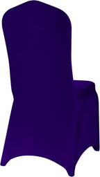 Spandex Chair Covers, 12PCS, Removable Washable Protector Stretch Covers for Living Room, Party, Banquet, Wedding, Hotel (Purple)