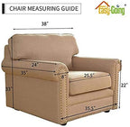 Easy-Going Reversible Couch Cover, Small Chair, Taupe/Ivory | Machine Washable - Image 8