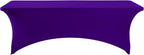 2Pack Spandex Table Cover for 8FT or 4ft or 6ft Table Universal Fitted Stretch Tablecloth for Party, Banquet, Wedding and Events-Purple