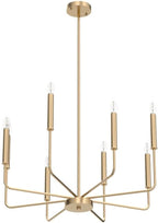 Modern Gold Farmhouse Chandeliers, 8-Light Industrial Metal Chandelier Lighting, Classic Candle Hanging Pendant Light Fixtures for Kitchen Bedroom, Dining Room, Living Room,Foyer