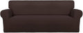 PureFit Stretch Oversized Couch Covers Fleece Sofa Slipcovers Chocolate | by PureFit