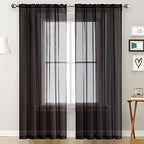 SpaceDresser Basic Rod Pocket Sheer Voile Window Curtain Panels White 1 Pair 2 - Image 2