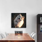 NWT Custom Framed Canvas Prints with Your Photo for Pets, Personalized Canvas Wall Art for Living Room, Bedroom - 16x16 inches