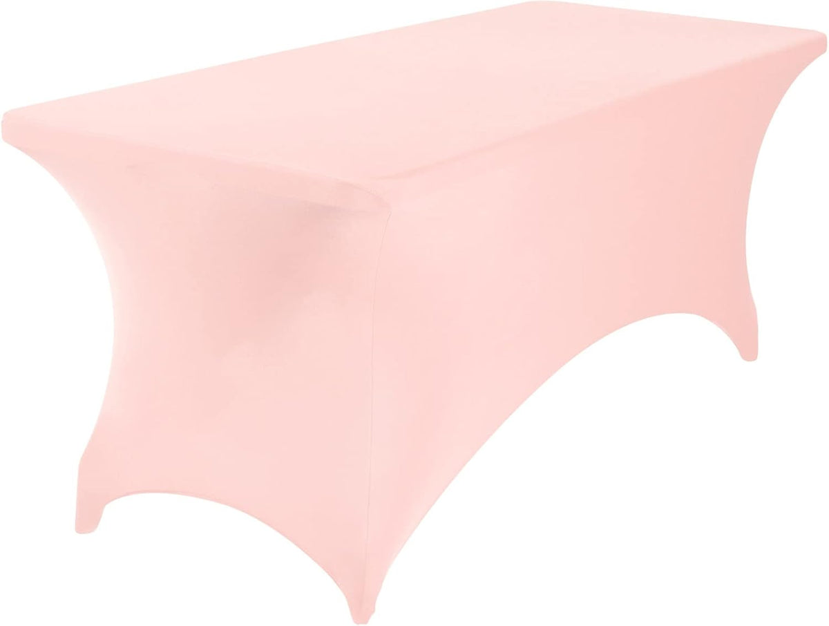 Spandex 6ft Waterproof Table Cover for Party,Wedding, Banquet, and Events(Blush Pink)