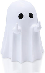 Halloween Ghost Figurine Funny Spooky Middle Finger Statue Halloween Table Decorations Cartoon Cute Resin Holiday Desktop Ornament Decor for Holiday Indoor Home Decor Gifts