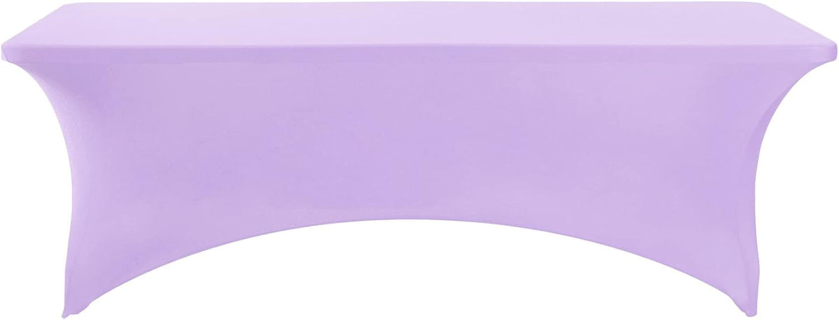 2Pack Spandex Table Cover for 8FT or 4ft or 6ft Table Universal Fitted Stretch Tablecloth for Party, Banquet, Wedding and Events-Lavender