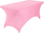 Spandex 6ft Waterproof Table Cover for Party,Wedding, Banquet, and Events(Pink)