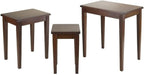 Pemberly Row 3-Piece Transitional Solid Wood Nesting Tables in Antique Walnut
