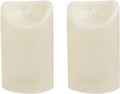 Waterproof Outdoor Battery Operated Flameless Candles with Auto Timer Flickering Plastic Resin Electric LED Pillar Lights for Lantern Patio Garden Wedding Party Decorations 3x5 Inches Ivory 2 Pack