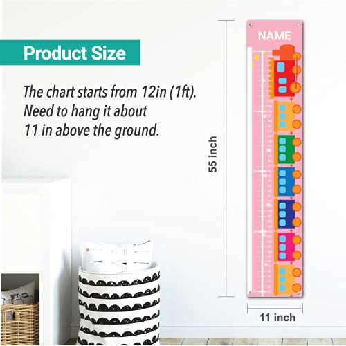 Sungwon Personalized Kids Canvas Growth Chart, Height Chart, Train