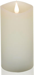 Flickering Flameless Candle, Real Wax LED Pillar Candle with 3D Moving Flame, Battery Operated, Built-in Timer, Ivory, Unscented, Safe for Home Décor, and Holidays 3" x 6.12"