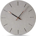 Stephanie Imports Modern Minimalist Concrete Hiding Gray (Numberless Dial) Silent Wall Clock