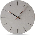Stephanie Imports Modern Minimalist Concrete Hiding Gray (Numberless Dial) Silent Wall Clock