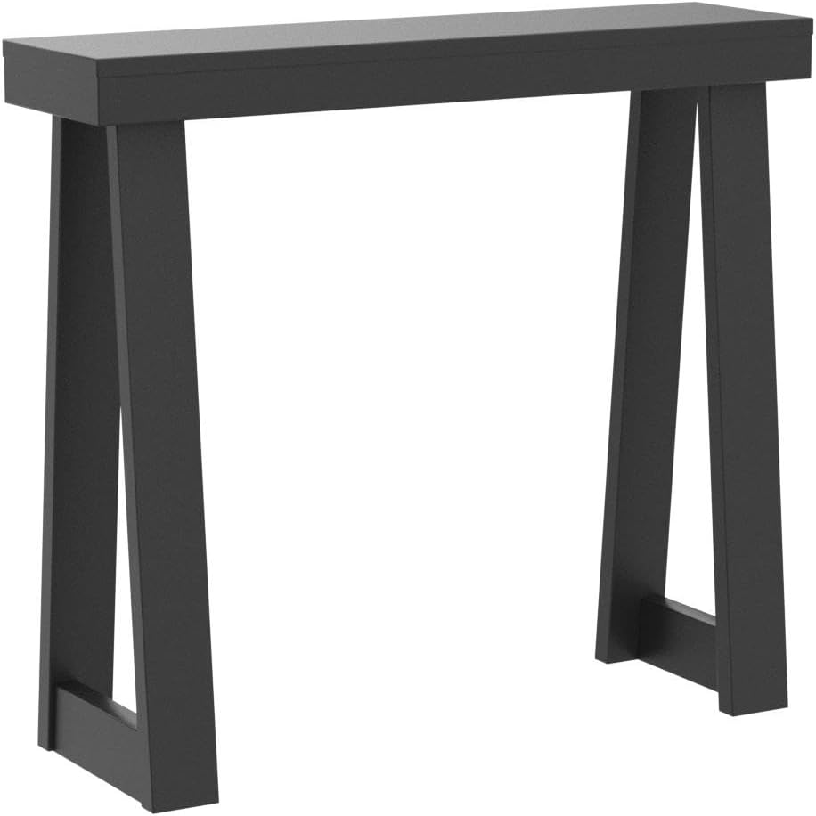 Plank+Beam Solid Wood Console Table, 36 Inch, Sofa Table, Narrow Entryway Table for Hallway, Behind The Couch, Living Room, Foyer, Easy Assembly, Black