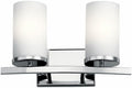KICHLER Crosby 15" 2 Light Vanity Light Satin Etched Cased Opal Chrome