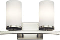 Kichler Crosby 15" 2 Light Vanity Light Satin Etched Cased Opal Brushed Nickel