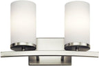 Kichler Crosby 15" 2 Light Vanity Light Satin Etched Cased Opal Brushed Nickel
