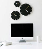 Stephanie Imports Modern Minimalist Black & Yellow Wall Clock