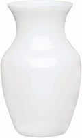 Floral Supply Online - 8" White Rose Vase and Flower Guide Booklet - Decorative Glass Flower Vase for Floral Arrangements, Weddings, Home Decor or Office.