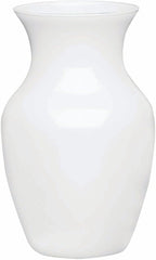 Floral Supply Online - 8" White Rose Vase and Flower Guide Booklet - Decorative Glass Flower Vase for Floral Arrangements, Weddings, Home Decor or Office.