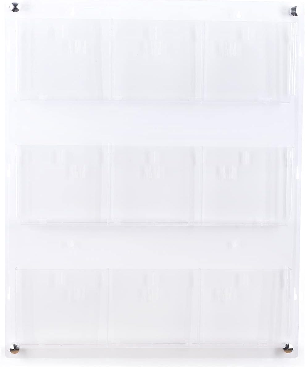 Displays2go 3-Tiered Clear Acrylic Magazine Rack, Adjustable, 9-18 Pockets - Clear (2RP9CLR)