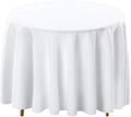 Surmente White Tablecloth for Round Tables, 70-inch Round Table Cloths for Weddings, Banquets, or Restaurants