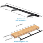 38'' Heavy-Duty Floating Shelf Bracket, Hidden Shelf Bracket for Fireplace Racks and Shelves, if Installed on Studs, max Load of 210 pounds, 38 inches (with Ease kit)