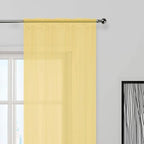 SpaceDresser Basic Rod Pocket Sheer Voile Window Curtain Panels Yellow 1 Pair 2 - Image 3
