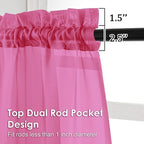 Hot Pink Sheer Curtains 78 Inches Long 2 Panels - Image 3