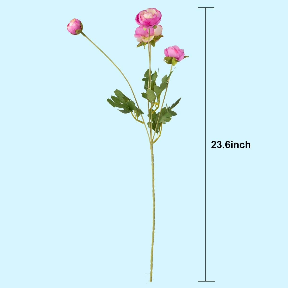 Artificial Silk Flowers Ranunculus Flower for Wedding Home Decoration 5 PCS Purple