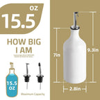 Sweejar Ceramic Olive Oil Dispenser Bottle, Opaque Oil Cruet Protects Oil to Reduce Oxidation, Suitable for Storage Oil, Vinegar, Coffee Syrups & Other Liquids, Pack of 1, 15.5 Fl Oz (Gray)